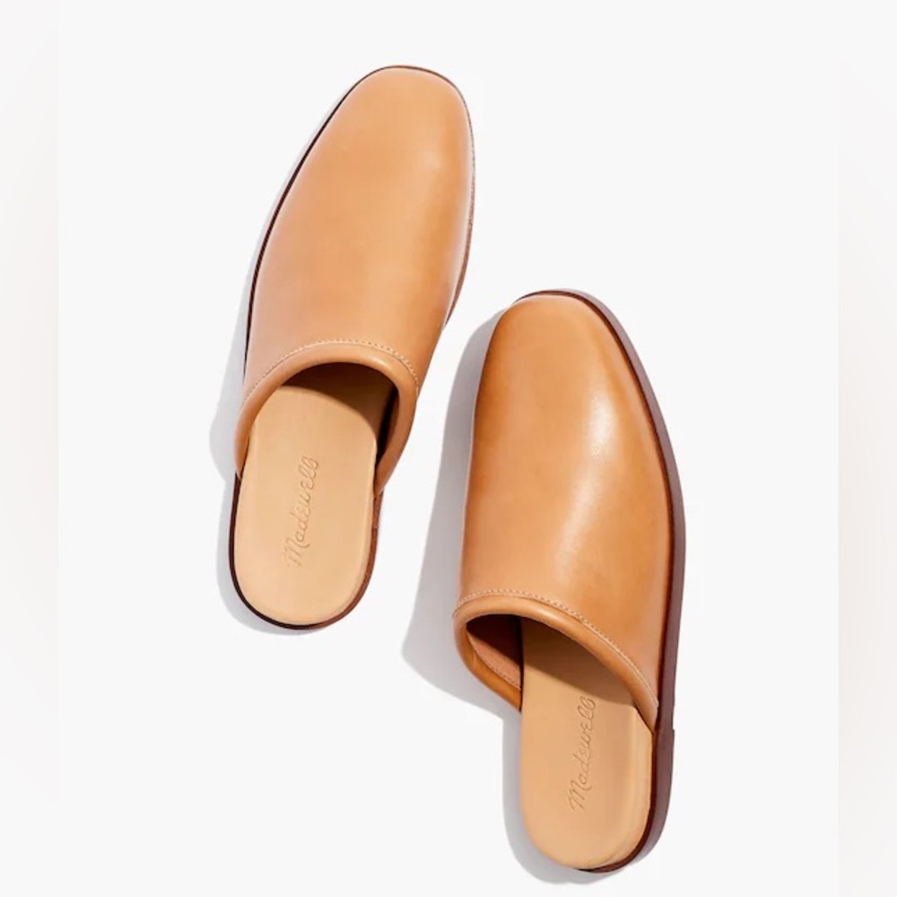 8.5 Madewell Louisa Tan Leather Women’s Mules - Picture 5 of 7